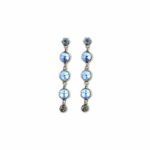 Thick silvered hypoallergenic bronze earrings with SWAROVSKI crystals