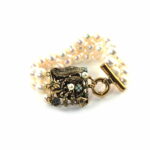 Antique gold treated brass & copper alloy clasp with SWAROVSKI crystals