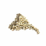 Hypoallergenic bronze brooch treated with gold with pearls and micro-pearls