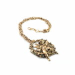 Antique gold treated brass & copper alloy necklace with SWAROVSKI crystals.