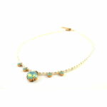 Collana in lega di ottone & rame trattata oro antico con perle di fiume e cristalli SWAROVSKI.