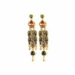 Hypoallergenic bronze earrings treated gold with SWAROVSKI crystals.