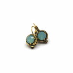 Antique gold treated brass / copper alloy earring, SWAROVSKI crystal